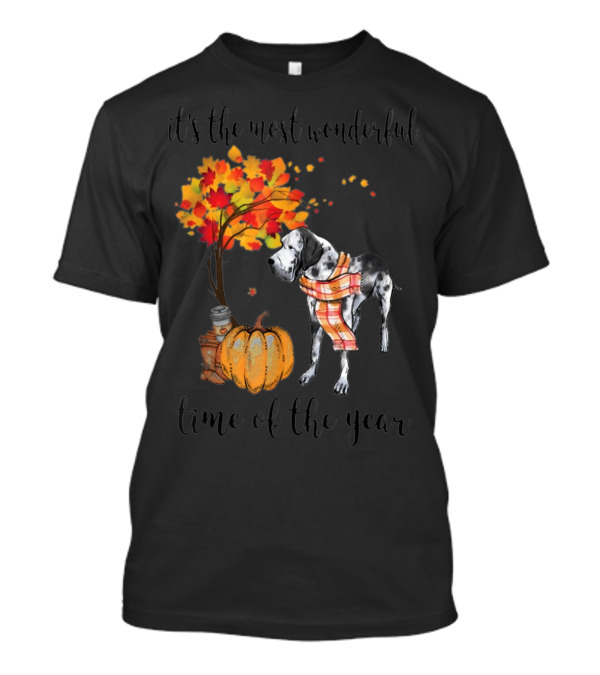 It's The Most Wonderful Time Of The Year Great Dane Autumn Pumpkin T-Shirt