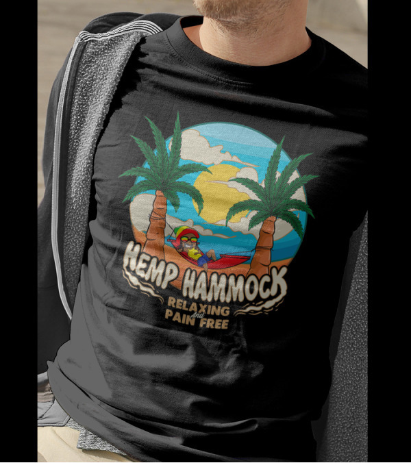 Hemp Hammock Relaxing And Pain Free Jamaican Mens Cool CBD T-Shirt