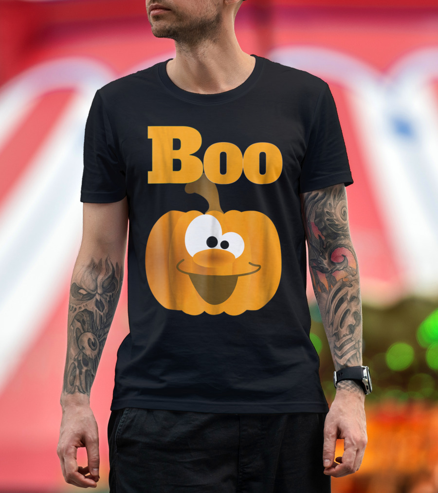 Boo Pumpkin Face Halloween T-Shirt