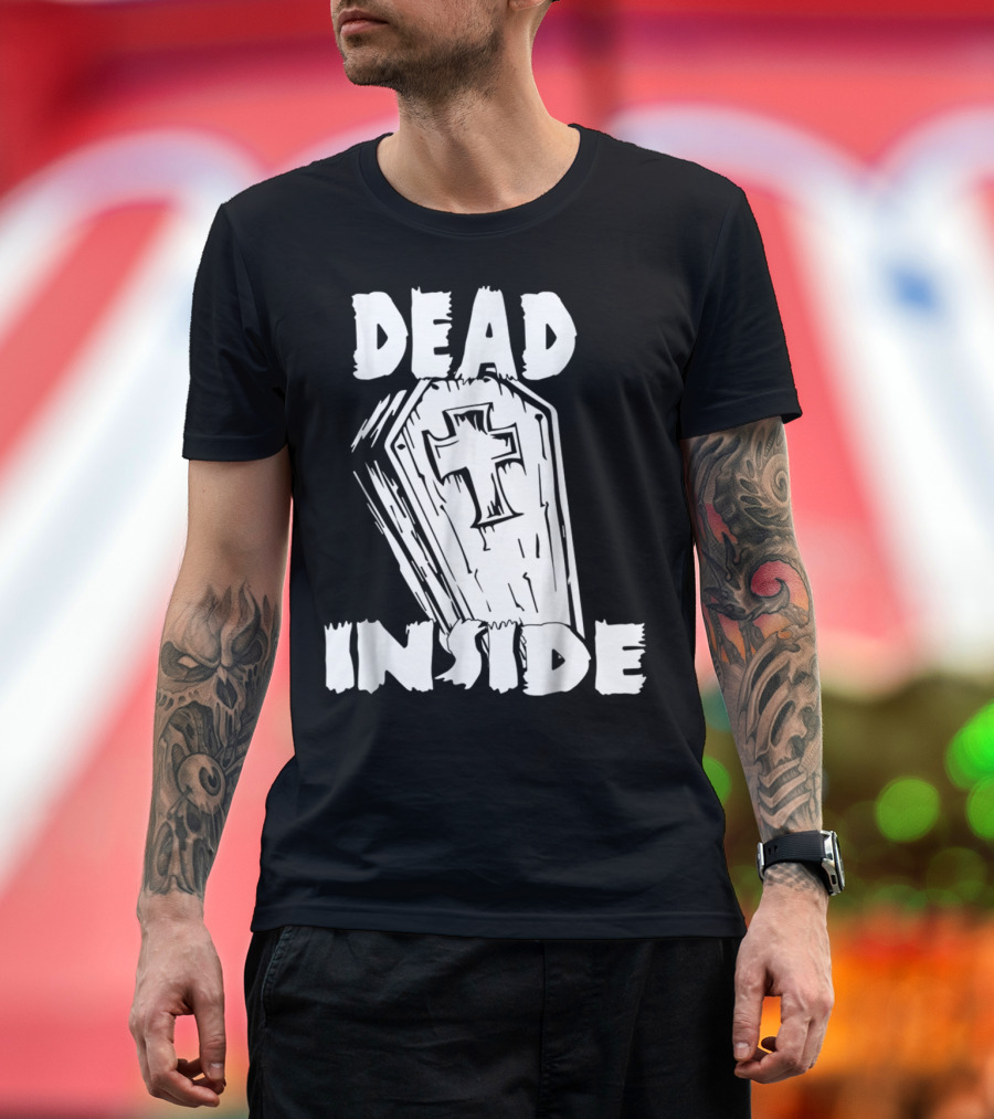 Dead Inside Coffin Morgue Scary T-Shirt