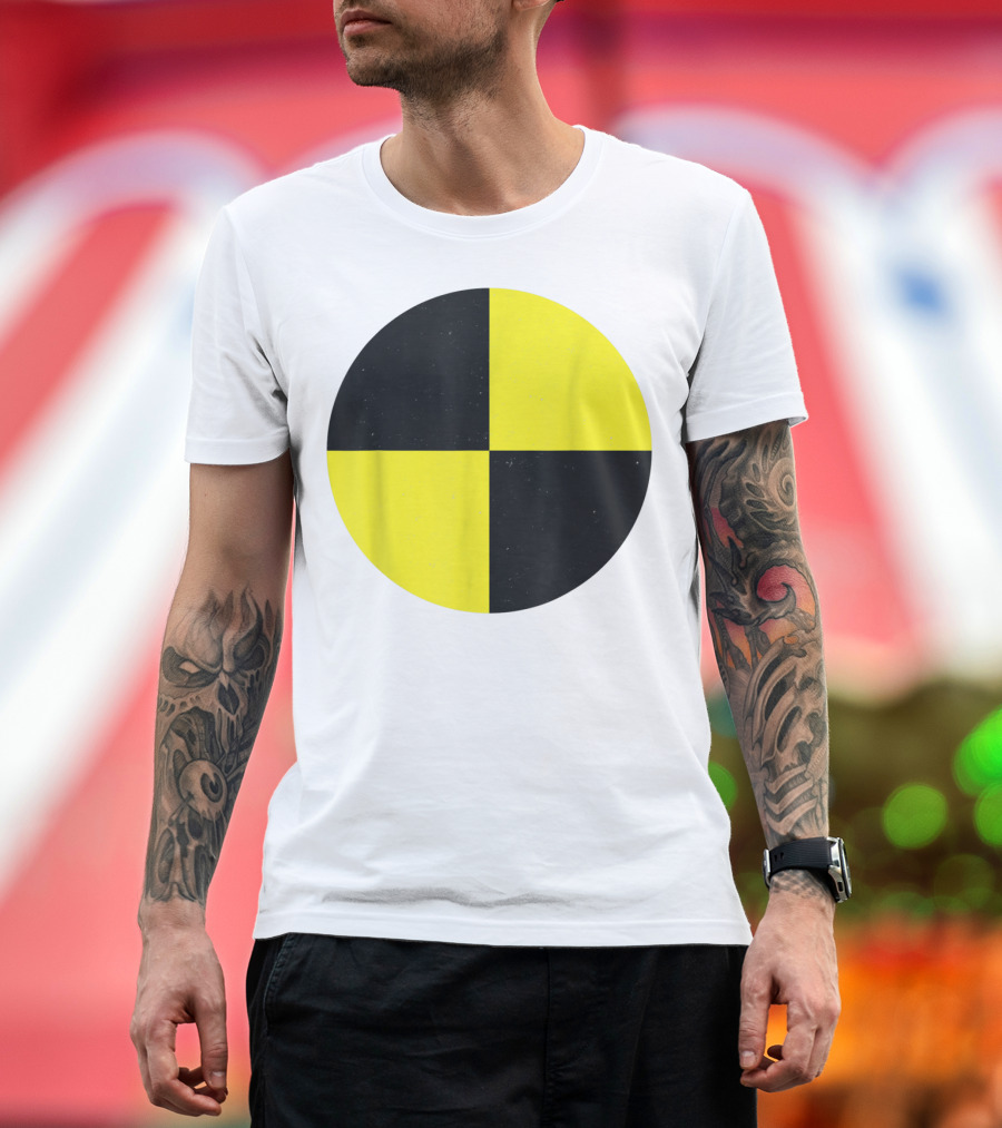 Crash Test Dummy Black Yellow Circle Funny Easy T-Shirt