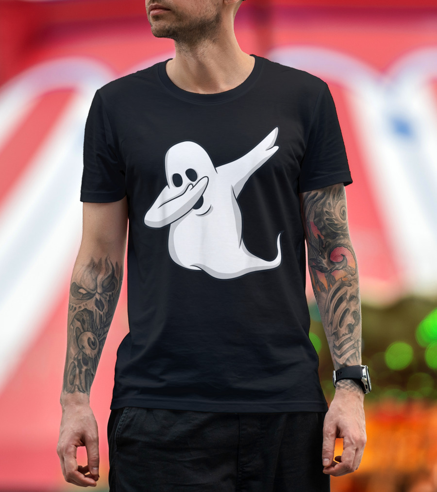 Dabbing Ghost Funny Halloween Dab Kids Boys Ghost T-Shirt