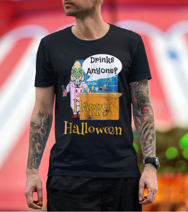 Premium T-Shirt: Happy Halloween Mad Scientist Drinks Anyone T-Shirt Happy Halloween Mad Scientist Drinks Anyone T-Shirt
