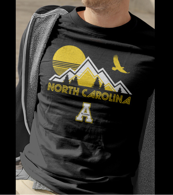 North Carolina Appalachian State Mountaineers Mountains Sun Bird T-Shirt