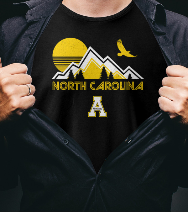 North Carolina Appalachian State Mountaineers Mountains Sun Bird T-Shirt