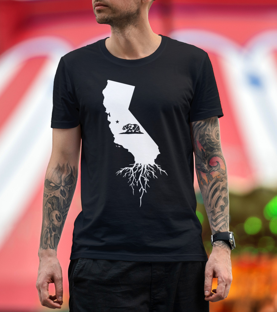 California Bear Roots State Map T-Shirt