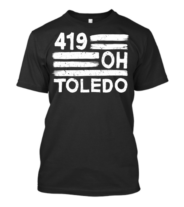 419 Toledo OH Retro Style Area Code Flag T-Shirt