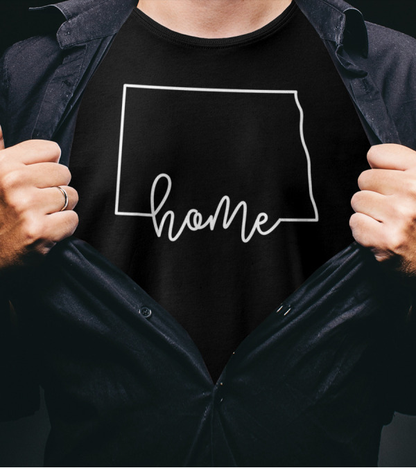 State Of North Dakota Outline Home Script T-Shirt