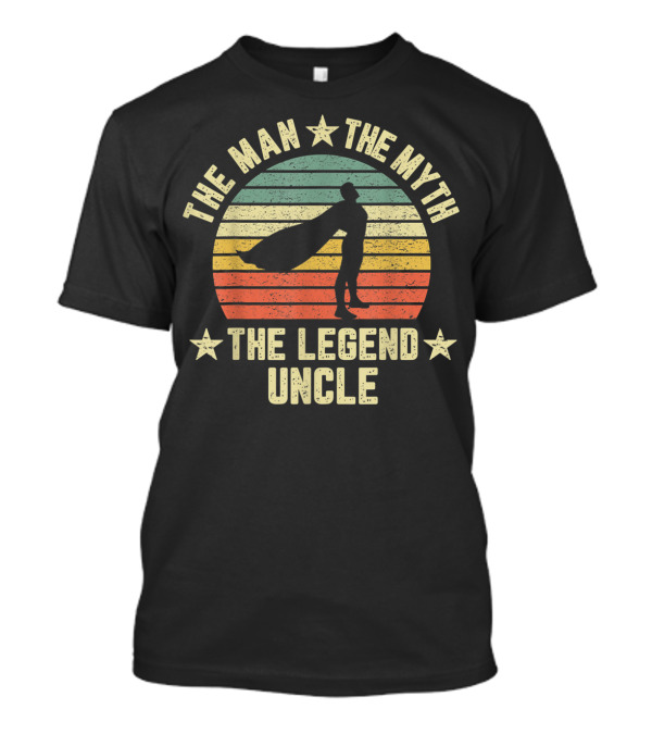 The Man The Myth The Legend Uncle Retro Silhouette With Cape T-Shirt