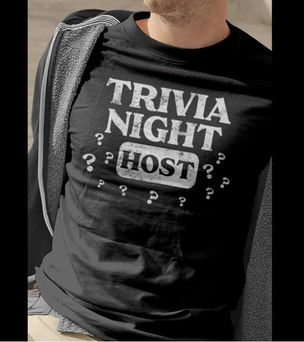 Trivia Night Host Quiz Game Entertainer Question Marks T-Shirt