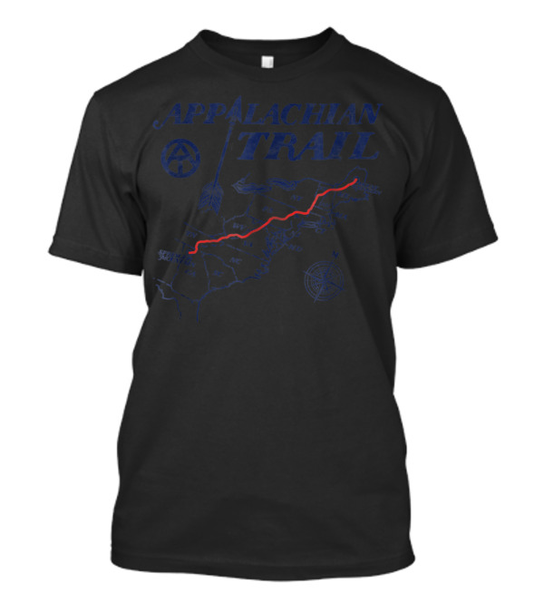 Appalachian Trail Map Arrow With Red Route And Compass T-Shirt