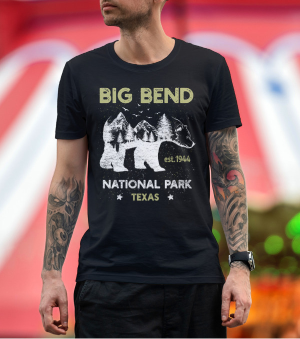 Premium T-Shirt: Big Bend National Park Texas Bear Mountain Camping Hiking Est 1944 T-Shirt Big Bend National Park Texas Bear Mountain Camping Hiking Est 1944 T-Shirt