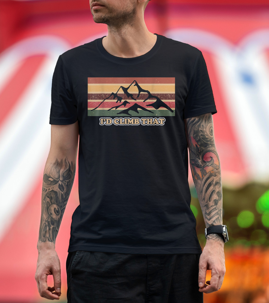 I'd Climb That Retro Mountain Stripes T-Shirt