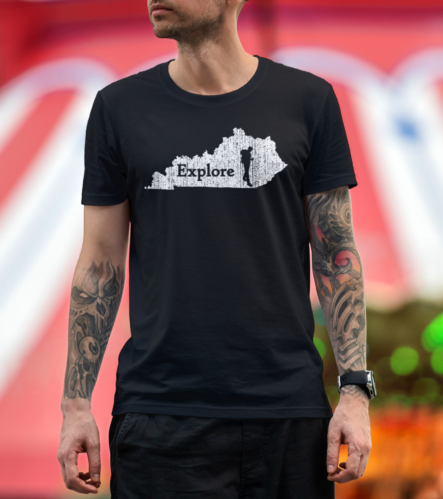 Explore Kentucky State Map Hiking Adventure T-Shirt