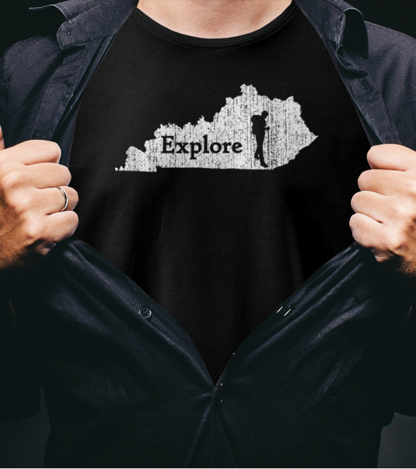 Explore Kentucky State Map Hiking Adventure T-Shirt