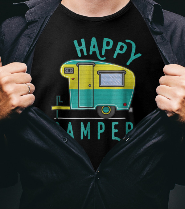 Happy Camper Vintage Trailer Adventure T-Shirt