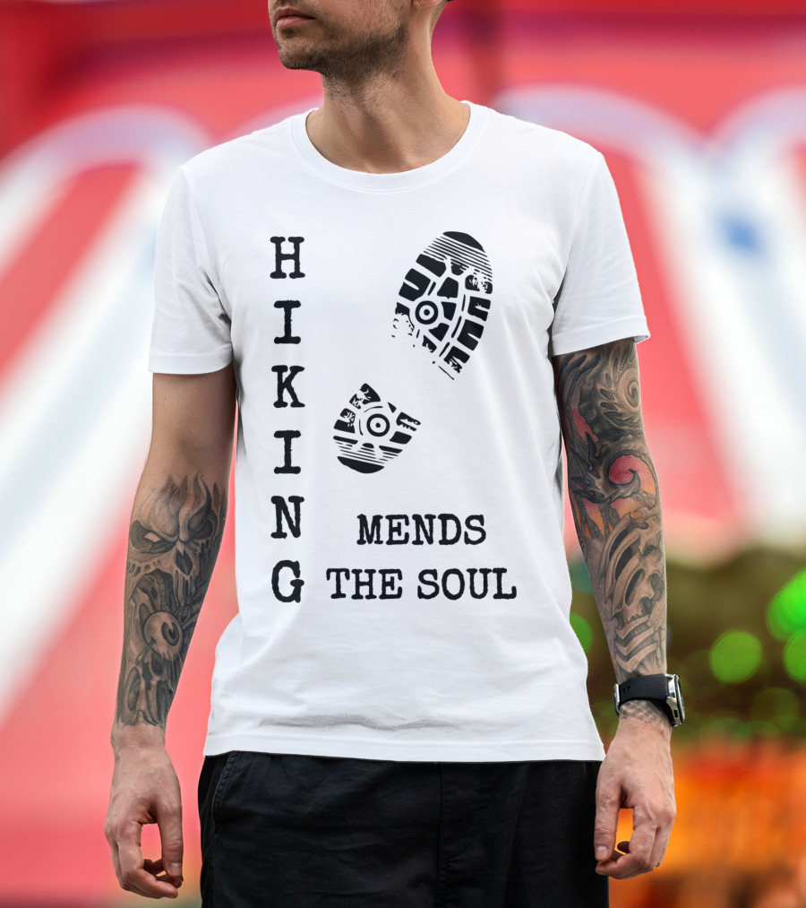 Hiking Mends The Soul Boot Print T-Shirt
