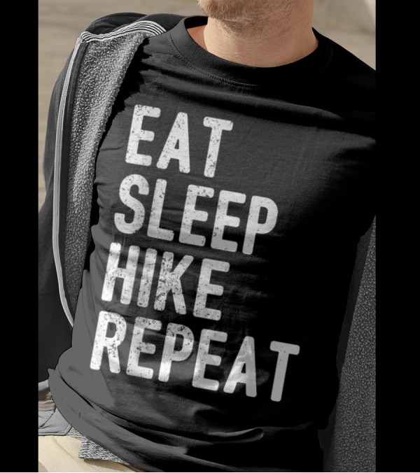 Eat Sleep Hike Repeat Introvert Hiking Hobby Trekking Hiker T-Shirt