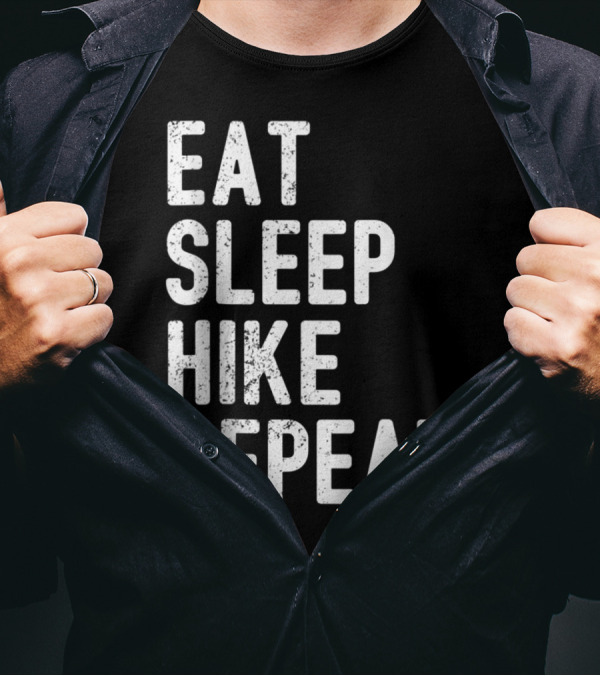 Eat Sleep Hike Repeat Introvert Hiking Hobby Trekking Hiker T-Shirt