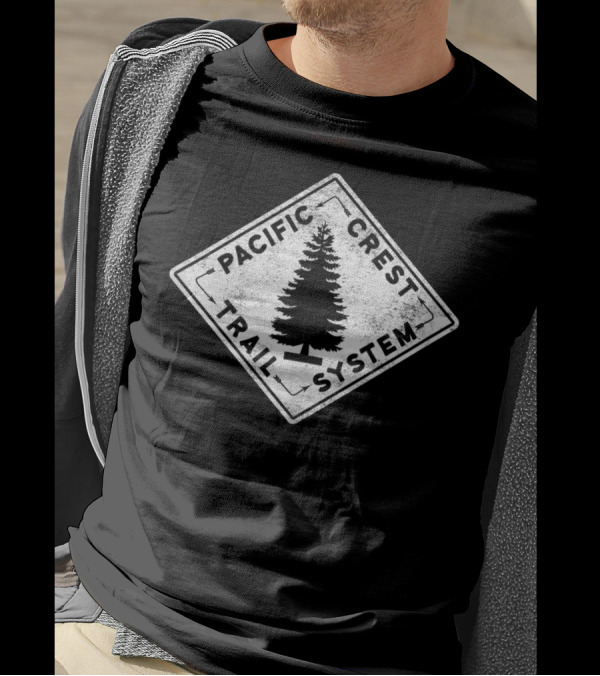 Pacific Crest Trail System Hiker Design With Tree Emblem T-Shirt