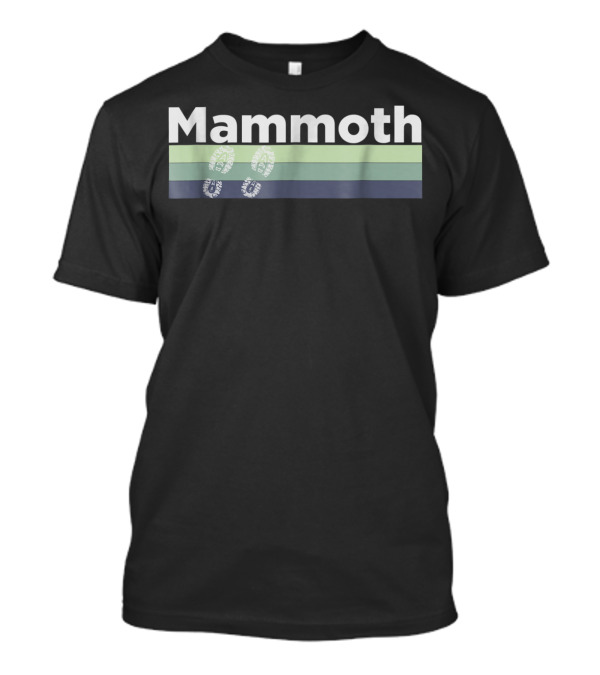 Mammoth Retro Hiking Boot Trail Running Footprint Stripes T-Shirt