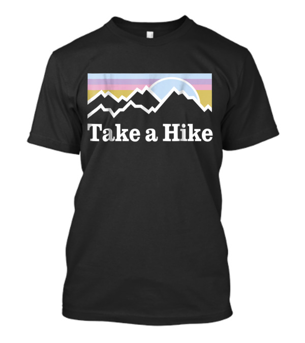 Take A Hike Retro Mountain Sunset Adventure T-Shirt