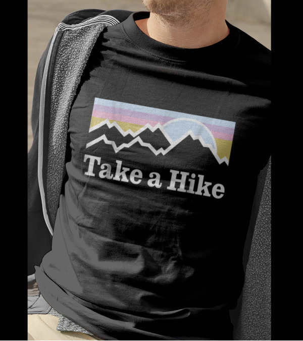 Take A Hike Retro Mountain Sunset Adventure T-Shirt