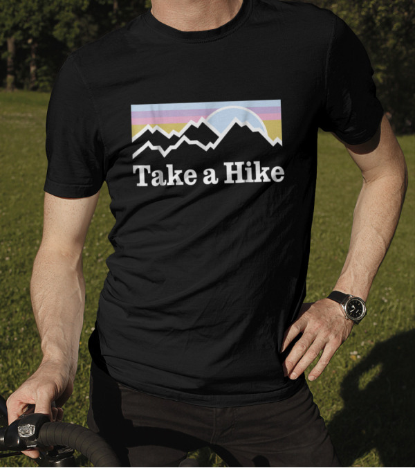 Take A Hike Retro Mountain Sunset Adventure T-Shirt