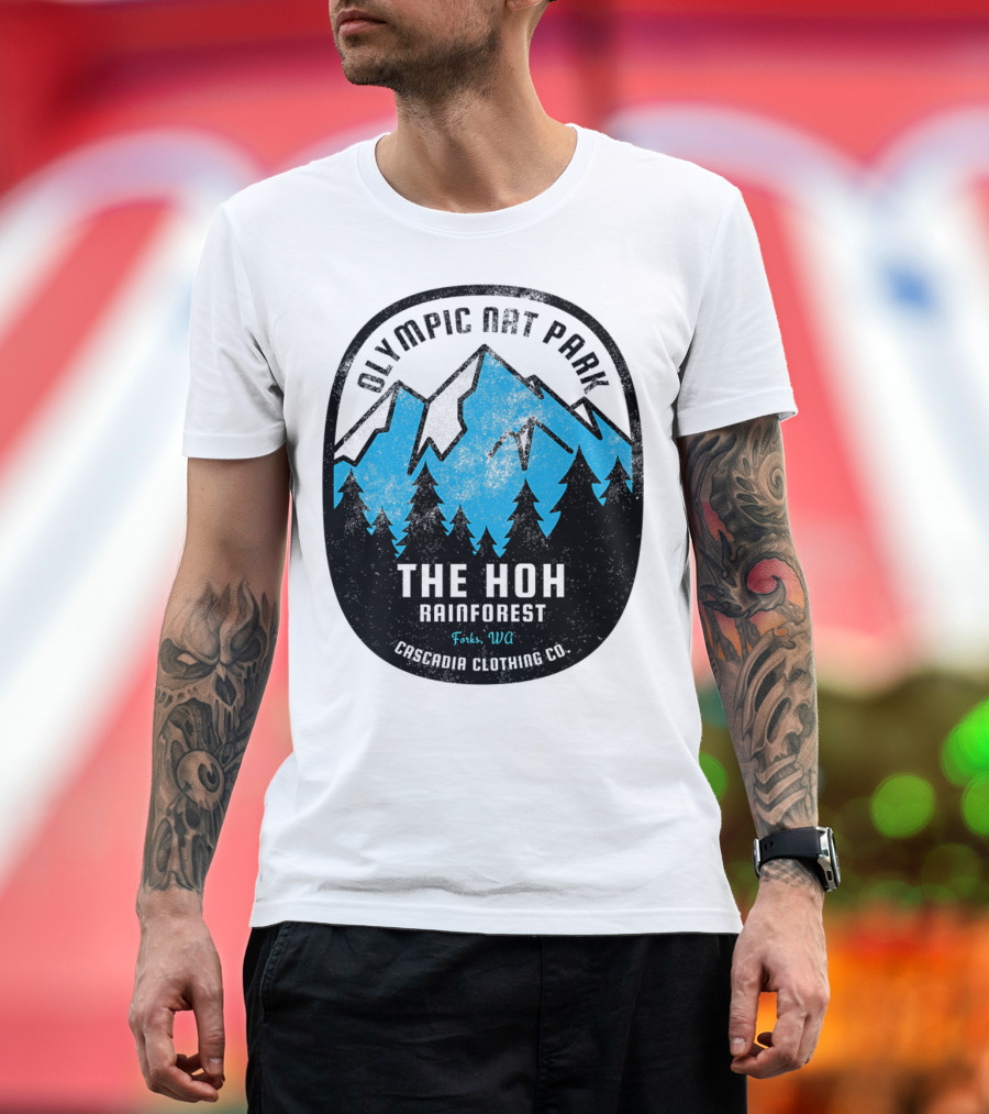 Olympic Nat Park The Hoh Rainforest Forks WA Cascadia Clothing Co T-Shirt