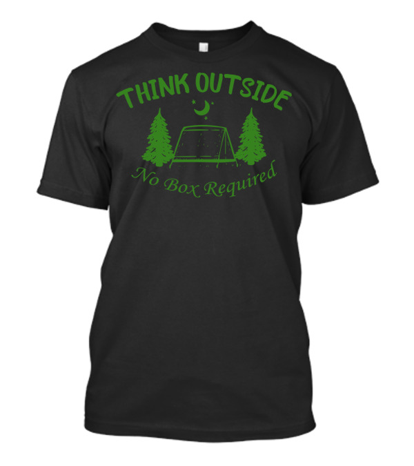 THINK OUTSIDE No Box Required Camping Tent Trees Moon Stars T-Shirt