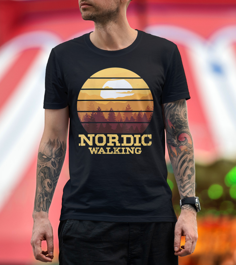 Nordic Walking Sunset Forest Adventure T-Shirt