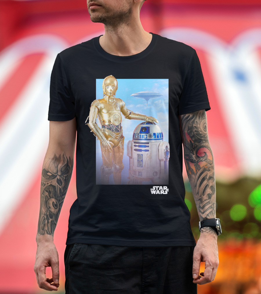 Star Wars R2D2 C3PO Cloud City T-Shirt