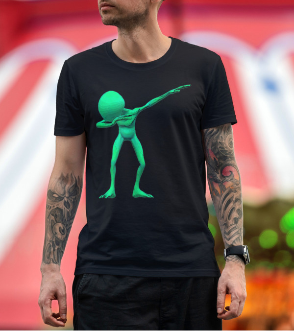 Premium T-Shirt: Dabbing Alien Dab UFO Lover Halloween Party Easy Costume Fun T-Shirt Dabbing Alien Dab UFO Lover Halloween Party Easy Costume Fun T-Shirt