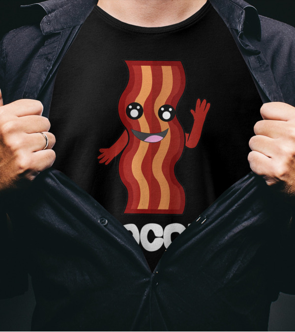 Funny Bacon Duo Valentines Halloween Simple T-Shirt