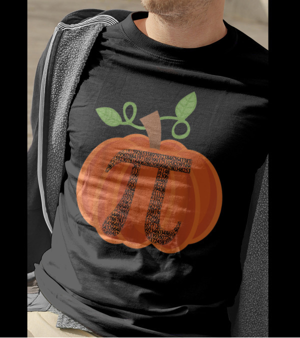 Funny Pumpkin Pi Math Teacher Halloween Lazy Pi Day T-Shirt