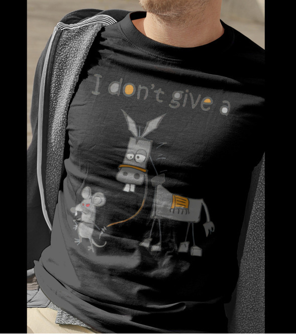 I Don't Give A Rat's Ass Mouse Leading Donkey T-Shirt