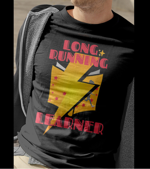 Long Running Learner Bold Lightning Book Star Runner T-Shirt