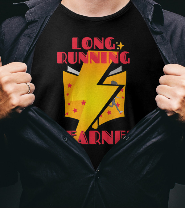 Long Running Learner Bold Lightning Book Star Runner T-Shirt