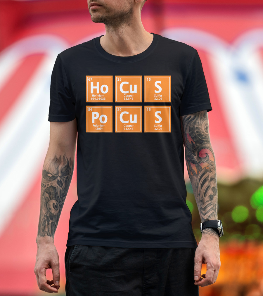 Science Teacher Elemental Periodic Table Halloween Hocus Pocus T-Shirt