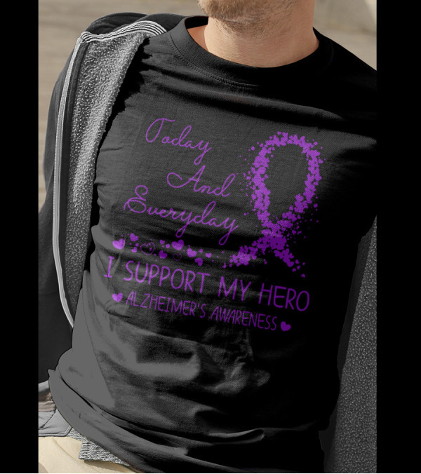 Today And Everyday I Support My Hero Alzheimer's Awareness T-Shirt