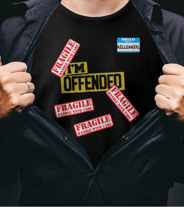Millennial I'm Offended Fragile Handle With Care Funny Candy T-Shirt