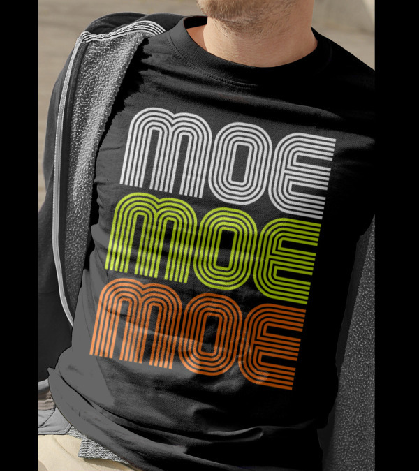 MOE MOE MOE Name Vintage 70S 80S Stripe T-Shirt