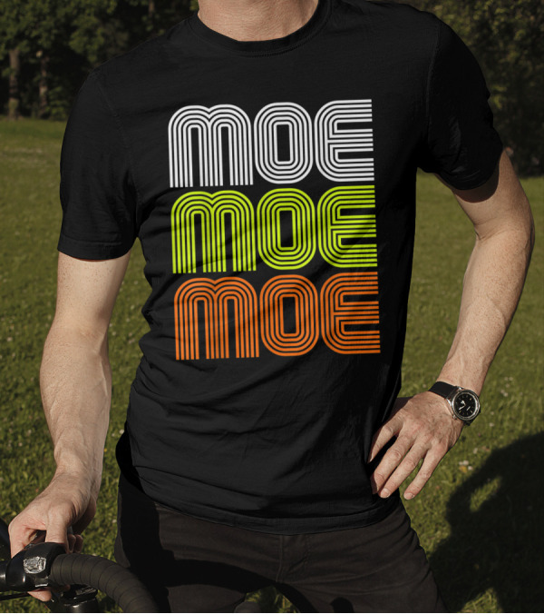 MOE MOE MOE Name Vintage 70S 80S Stripe T-Shirt
