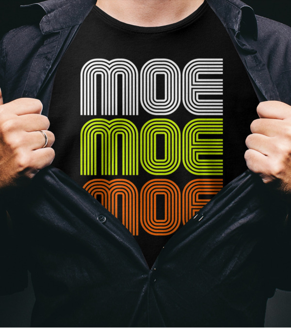 MOE MOE MOE Name Vintage 70S 80S Stripe T-Shirt