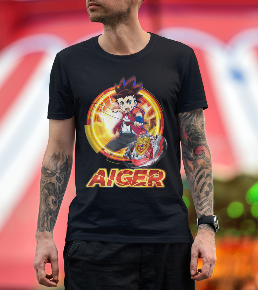 Beyblade Burst Turbo Aiger Character Launching Beyblade T-Shirt
