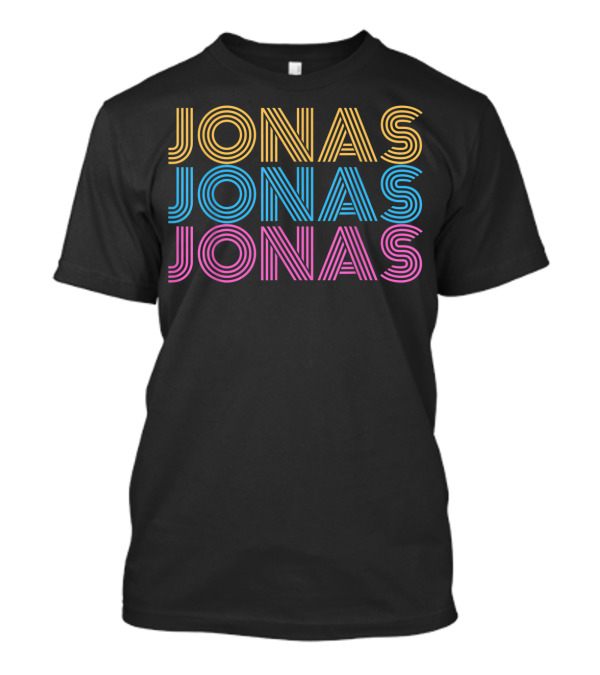 Jonas First Cool Given Name For Cool Brothers Retro Neon T-Shirt