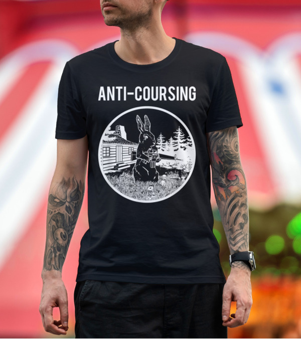 Premium T-Shirt: ANTI-COURSING Rabbit Bun Hunting House and Forest T-Shirt ANTI-COURSING Rabbit Bun Hunting House and Forest T-Shirt