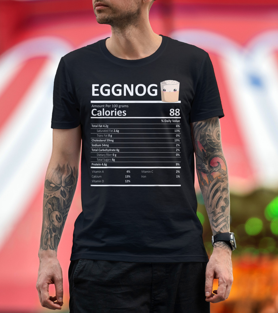 Eggnog Nutritional Facts Calories with Cute Eggnog T-Shirt