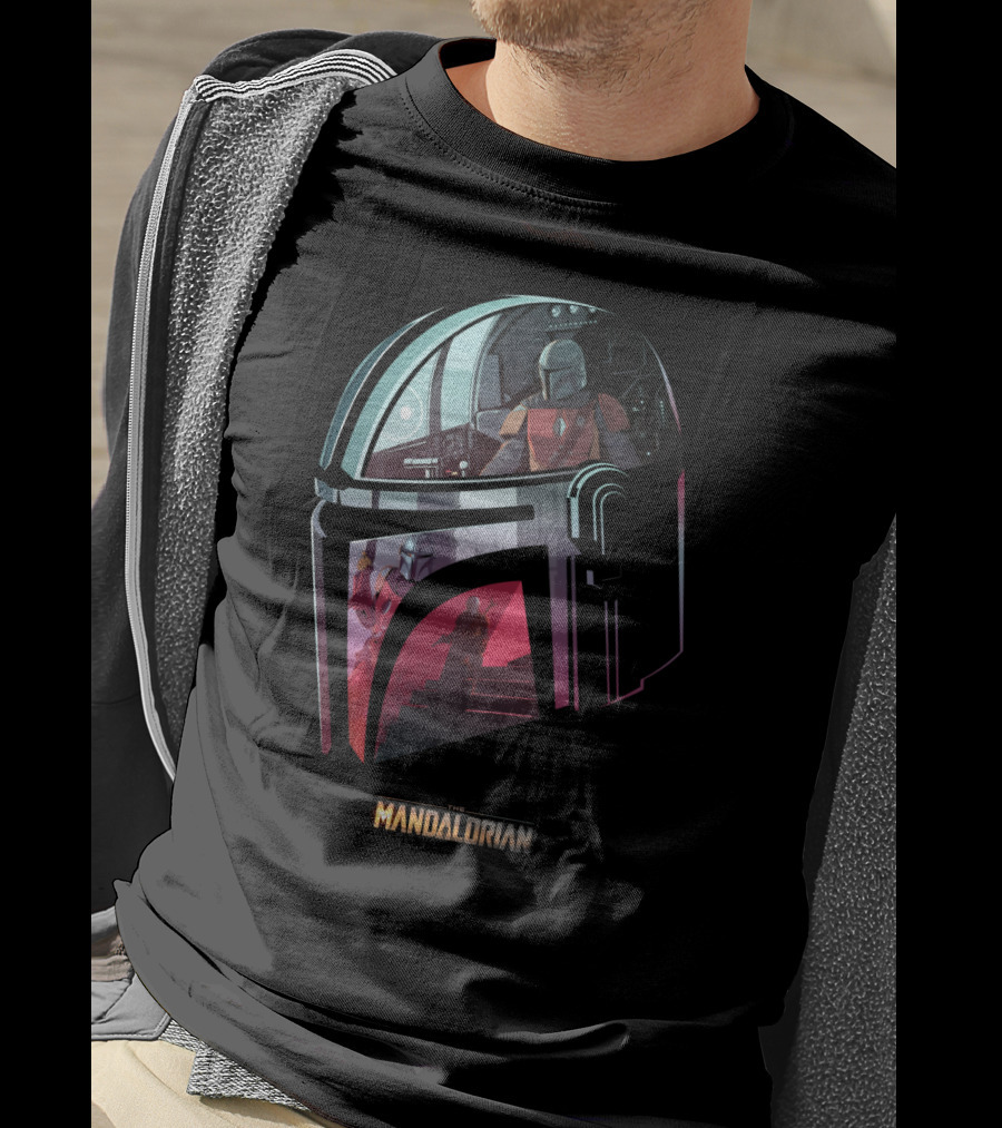 The Mandalorian Helmet Reflection Scene T-Shirt