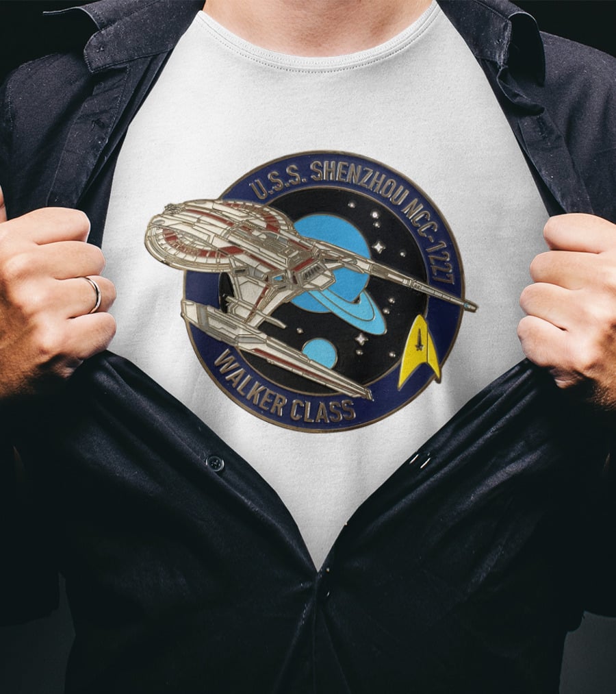 USS Shenzhou NCC-1227 Walker Class Star Trek Insignia Badge T-Shirt